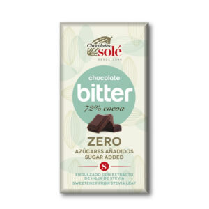 Chocolate ZERO 72% Stevia 100 gr Sole
