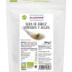 Sopa Arroz Verduras y Algas 250 gr Algamar
